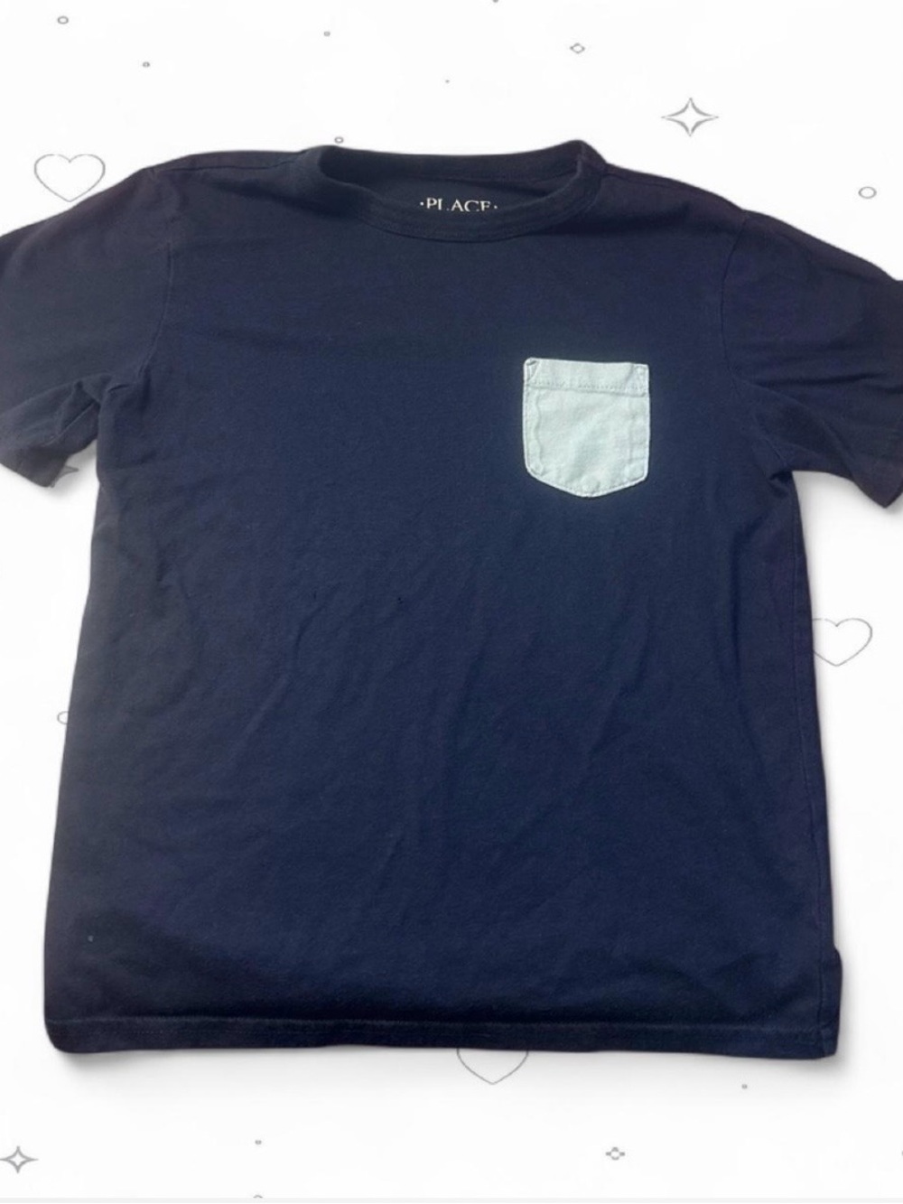 The Children's Place Boys Navy Contrast Pocket T-Shirt Size S 5/6